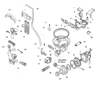 Component Assy Diagram and Parts List for SHU3302UC 11 Bosch Dishwasher