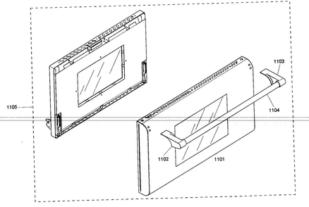 Large Door Diagram and Parts List for PRD486ELG01  Thermador Range