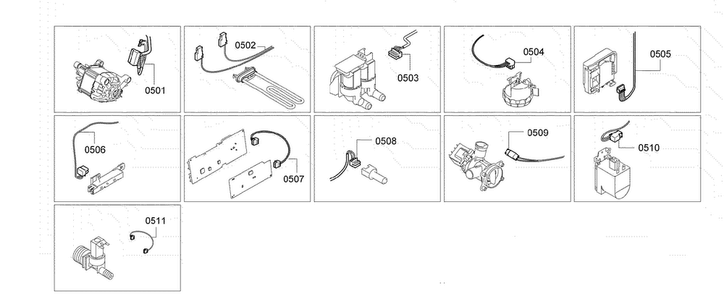 Miscellaneous Parts Diagram and Parts List for WAP24201UC 05 Bosch Washer