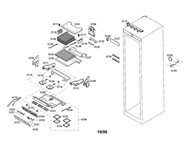 Freezer Section Diagram and Parts List for T24IF70PSS 01 Thermador Freezer
