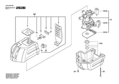 Section 1 Diagram and Parts List for XLP34-EU F034K63800 Bosch Laser Level