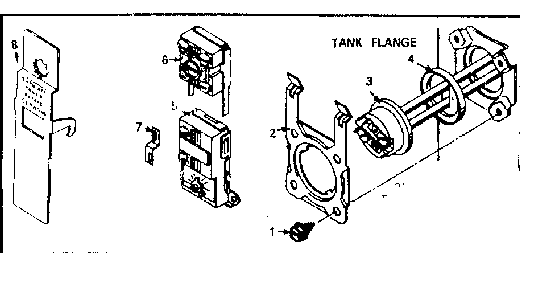 Tank Flange Diagram and Parts List for 15332310  Kenmore Water Heater