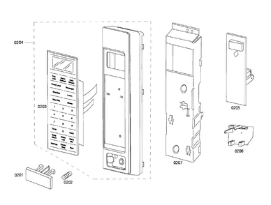 Control Panel Diagram and Parts List for HMB5051 01 Bosch Microwave