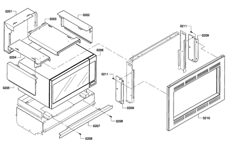 Frame Assy Diagram and Parts List for HBL5720UC 06 Bosch Microwave