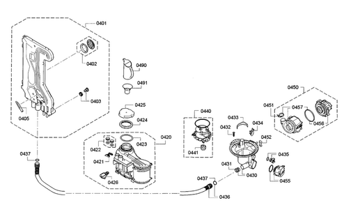 Pump Diagram and Parts List for SPX68U55UC 23 Bosch Dishwasher