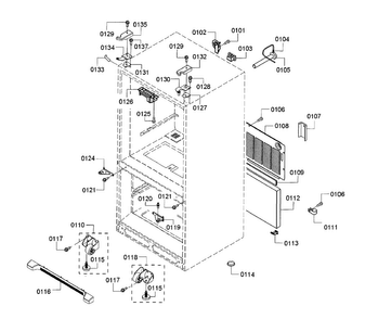 Cabinet Diagram and Parts List for B22FT80SNS 01 Bosch Refrigerator
