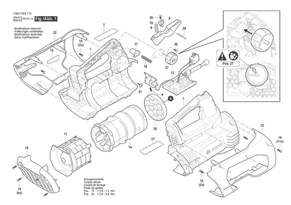 Section 1 Diagram and Parts List for 3600HD2110  Bosch Miscellaneous