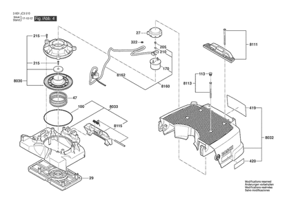 Part Location Diagram of 2610034325 Bosch Tool WARNING LABEL