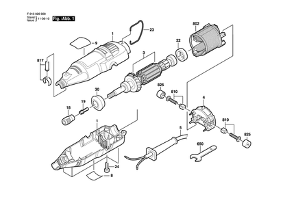 Diagram Diagram and Parts List for 200 F 013 020 001 Bosch Router