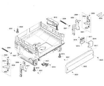 Base Assy Diagram and Parts List for SHE6AF02UC 03 Bosch Dishwasher