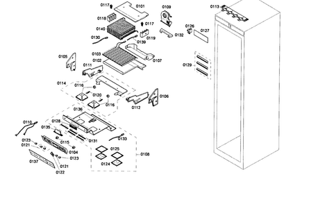 Control Panel Diagram and Parts List for T24IR70NSP 34 Thermador Refrigerator