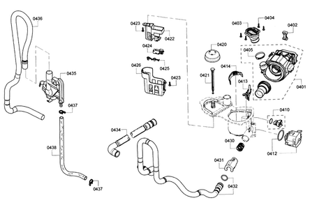 Pump Diagram and Parts List for SHX3AR55UC 21 Bosch Dishwasher