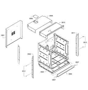 Cabinet Diagram and Parts List for HBN3450UC 08 Bosch Wall Oven