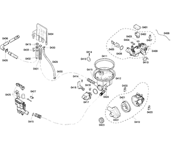 Pump Assy Diagram and Parts List for SHE58C02UC 52 Bosch Dishwasher
