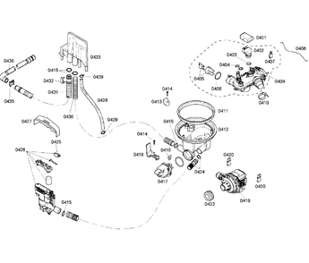 Pump Section Diagram and Parts List for SHX55M06UC 50 Bosch Dishwasher