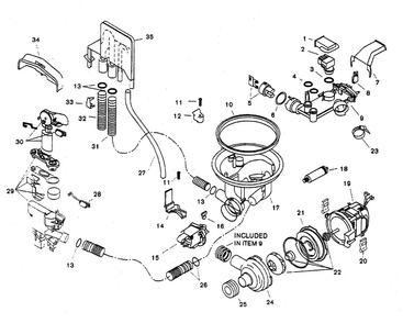 Component Assy Diagram and Parts List for SHU5307UC 12 Bosch Dishwasher