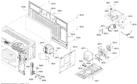 Magnetron Diagram and Parts List for HMV8052U 01 Bosch Microwave