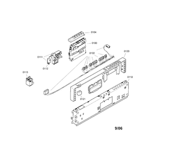 Control Panel Diagram and Parts List for SRV53C03UC 30 Bosch Dishwasher