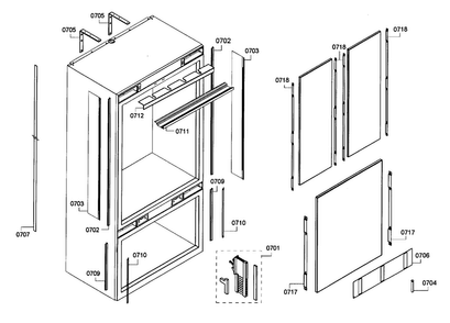 Trim Diagram and Parts List for T36IT71NNP 35 Thermador Refrigerator