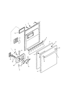 Door Assembly Diagram and Parts List for SHX46B07UC 14 Bosch Dishwasher