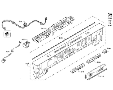 Control Panel Diagram and Parts List for SHP65TL6UC 01 Bosch Dishwasher