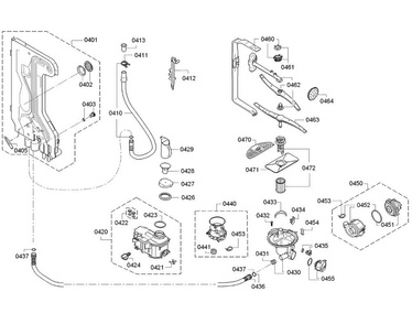 Pump Diagram and Parts List for SGE53U56UC C6 Bosch Dishwasher