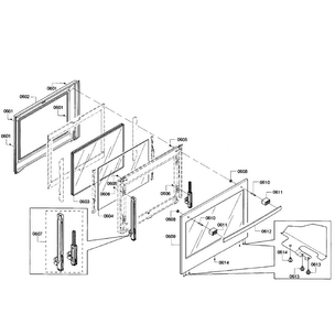Door Diagram and Parts List for HEIP054U 01 Bosch Range