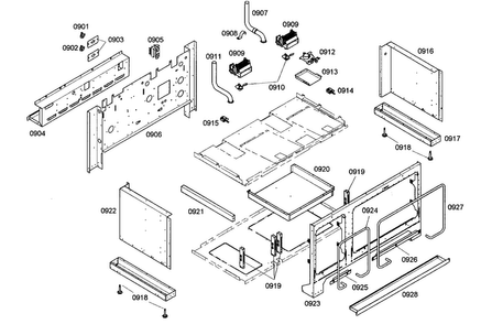 Cabinet Parts 2 Diagram and Parts List for PD484GED01  Thermador Range
