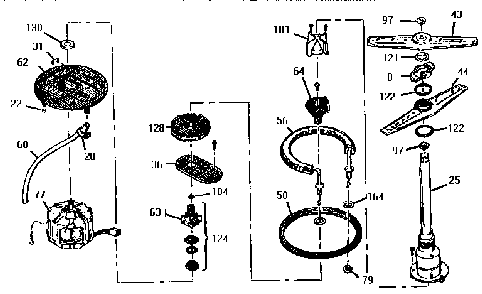 Motor Diagram and Parts List for THD3600  Thermador Dishwasher