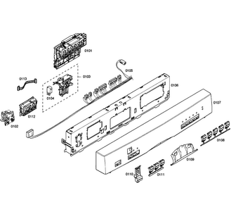 Control Panel Diagram and Parts List for SHE55M12UC 58 Bosch Dishwasher