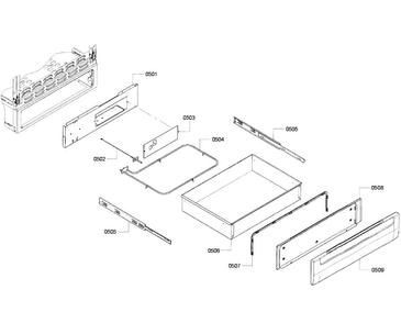 Drawer Assy Diagram and Parts List for HGS7282UC 01 Bosch Range