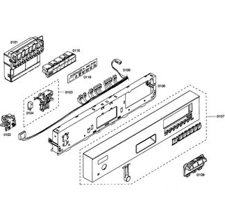 Control Panel Diagram and Parts List for SHE55C05UC 53 Bosch Dishwasher