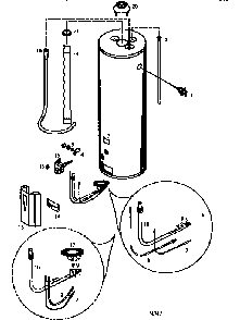 30 Gallon Diagram and Parts List for 153338360  Kenmore Water Heater