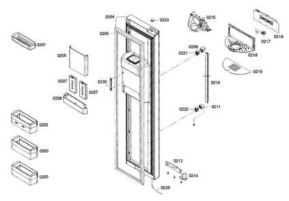 Door 1 Diagram and Parts List for B22CS50SNS 04 Bosch Refrigerator