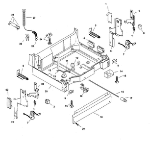 Base Diagram and Parts List for SHU9926UC 12 Bosch Dishwasher