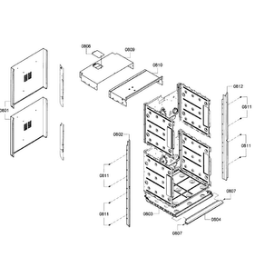 Cabinet Assy Diagram and Parts List for HBN5650UC 06 Bosch Wall Oven