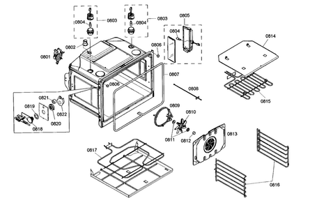 Oven Parts 1 Diagram and Parts List for MEMC301ES01  Thermador Microwave