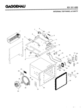 02 - INTERNAL TOP PANEL & CAVITY Diagram and Parts List for ED221-630  Bosch Range