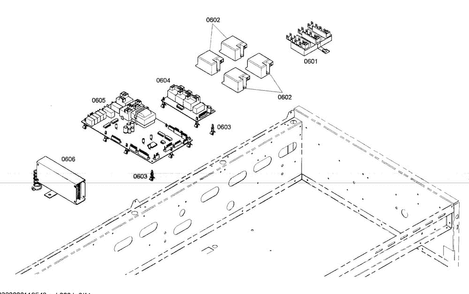 Part Location Diagram of 499988 Bosch Aux oven pcb