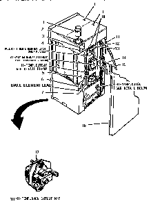Rear Body Diagram and Parts List for CMT231S  Thermador Microwave