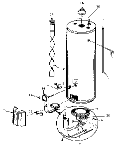 Replacement Parts Diagram and Parts List for 153335830  Kenmore Water Heater