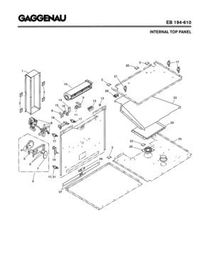 03 - INTERNAL TOP PANEL Diagram and Parts List for EB194-610  Bosch Range