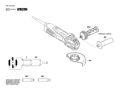 Diagram 2 Diagram and Parts List for GWX17-125 3 601 GC3 000 Bosch Angle Grinder