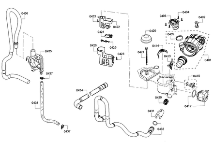 Pump Diagram and Parts List for SHE3AR55UC 20 Bosch Dishwasher
