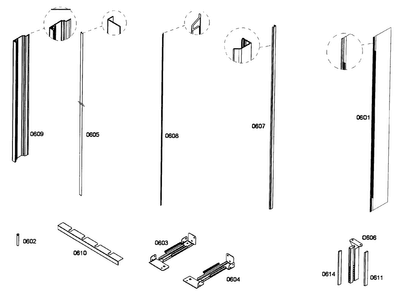 Trim Diagram and Parts List for T24IR70NSP 33 Thermador Refrigerator