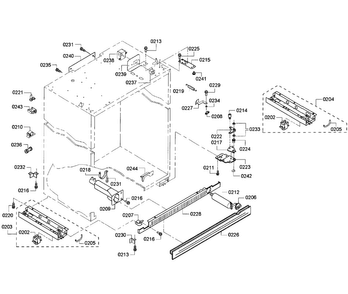 Cabinet 1 Diagram and Parts List for KBUDT4255E 05 Thermador Refrigerator