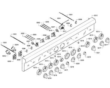 Control Panel Diagram and Parts List for PRD486GDHC 03 Thermador Range