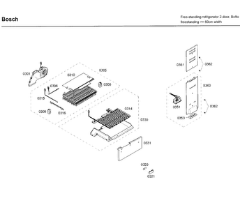 Evap Diagram and Parts List for B10CB80NVW 03 Bosch Refrigerator