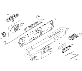 Control Panel Diagram and Parts List for SHE68R55UC 67 Bosch Dishwasher
