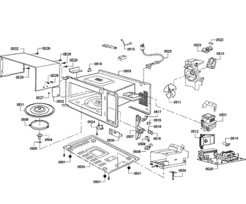 Microwave Parts Diagram and Parts List for HBL5760UC 08 Bosch Microwave